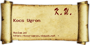 Kocs Ugron névjegykártya